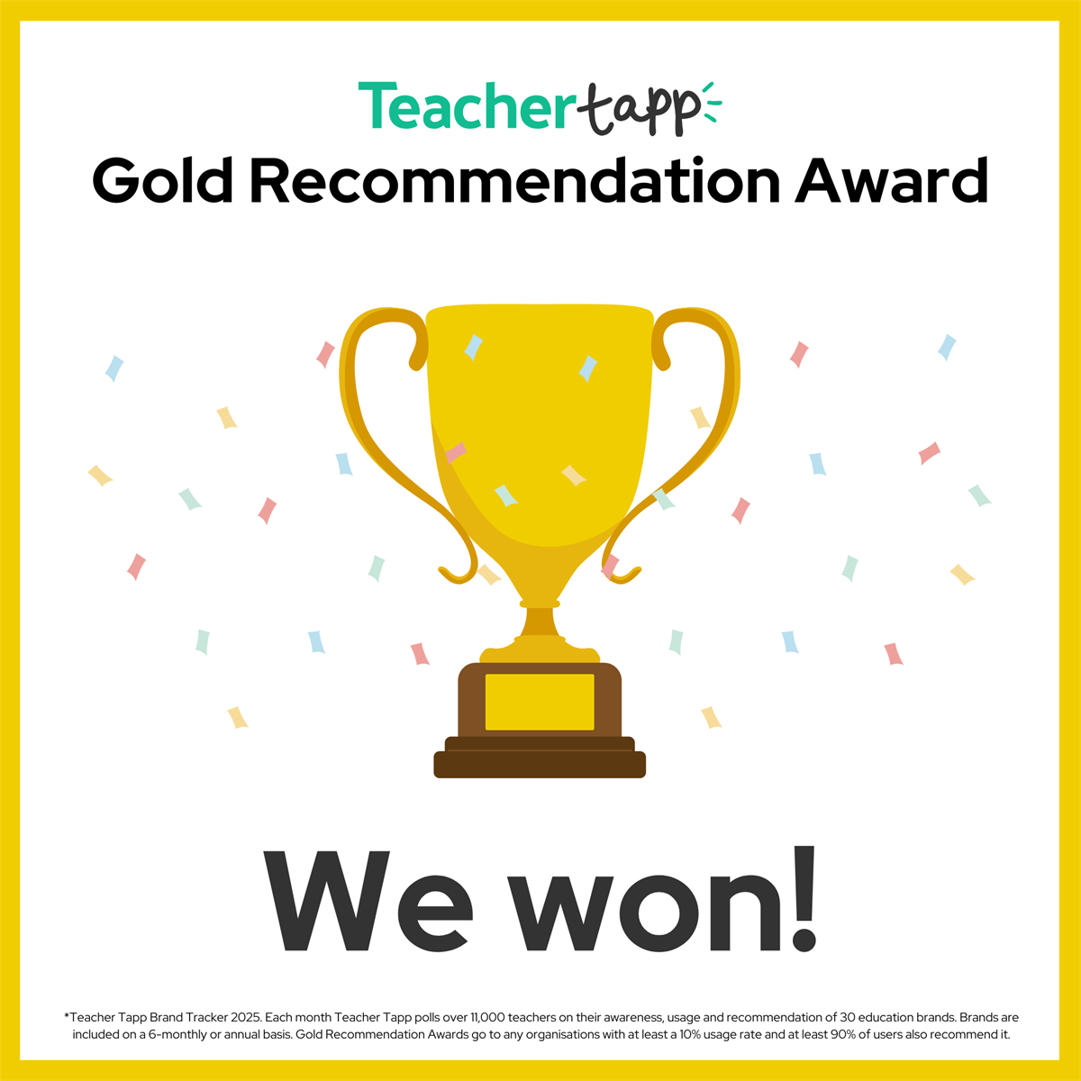 Gold Teacher Tapp Award badge